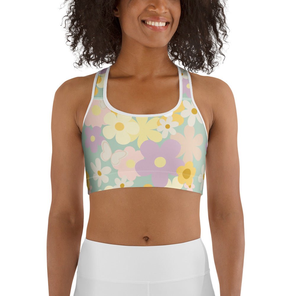 Pastel floral Sports bra